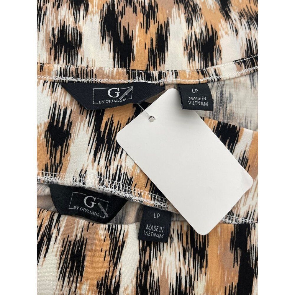 G by Giuliana Women's Animal Print Side Slit Pant & Top 2 Pcs Set Size LP NWT - Picture 11 of 12